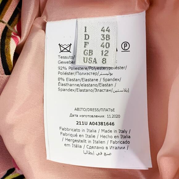 ALBERTA FERRETTI 8 Pink Multi Color Polyester Blend Puffy Sleeve Floral Dress - Picture 8 of 10